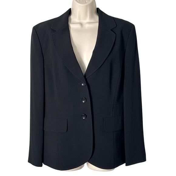 Ann Taylor Classic Black Three Button Blazer Size 16